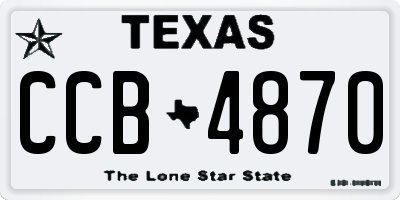 TX license plate CCB4870