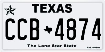 TX license plate CCB4874