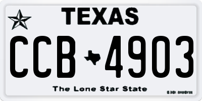 TX license plate CCB4903