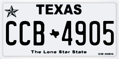 TX license plate CCB4905