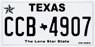TX license plate CCB4907