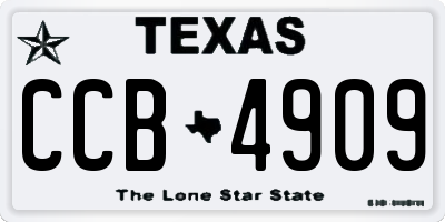 TX license plate CCB4909