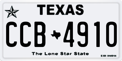 TX license plate CCB4910