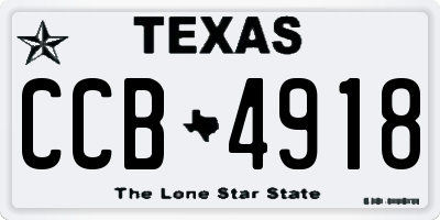 TX license plate CCB4918