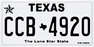 TX license plate CCB4920