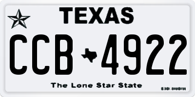 TX license plate CCB4922