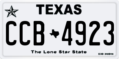 TX license plate CCB4923