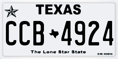 TX license plate CCB4924