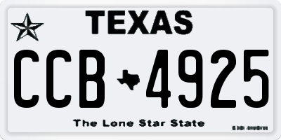 TX license plate CCB4925