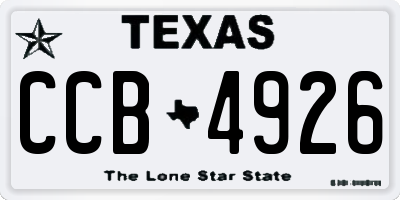 TX license plate CCB4926