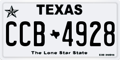 TX license plate CCB4928