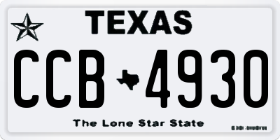 TX license plate CCB4930