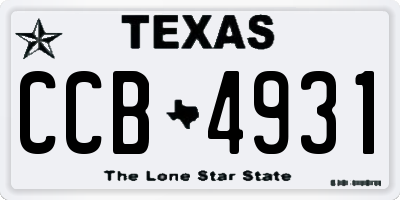 TX license plate CCB4931