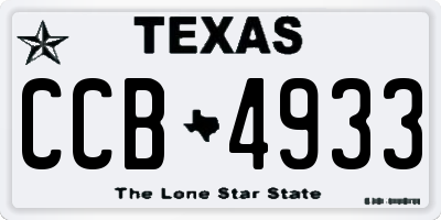 TX license plate CCB4933