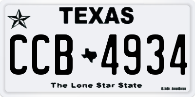 TX license plate CCB4934