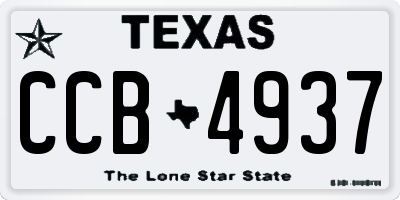 TX license plate CCB4937