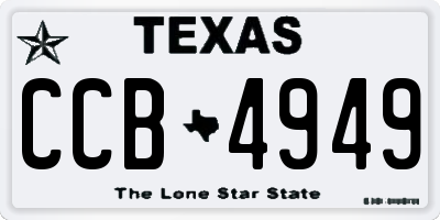 TX license plate CCB4949