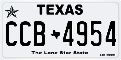 TX license plate CCB4954