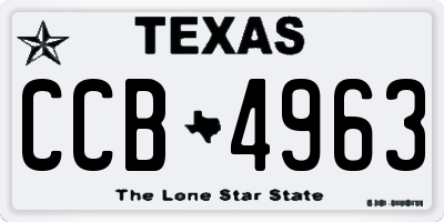 TX license plate CCB4963