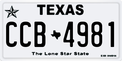 TX license plate CCB4981