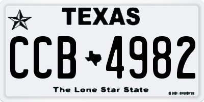 TX license plate CCB4982
