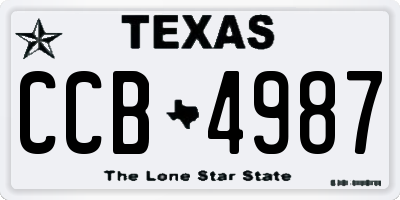 TX license plate CCB4987
