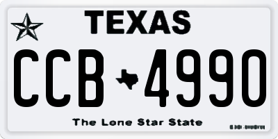 TX license plate CCB4990
