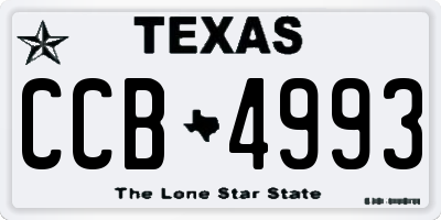 TX license plate CCB4993