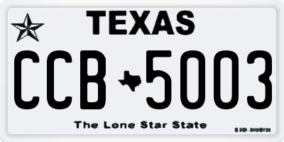 TX license plate CCB5003