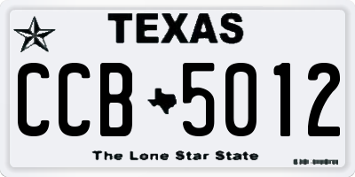 TX license plate CCB5012