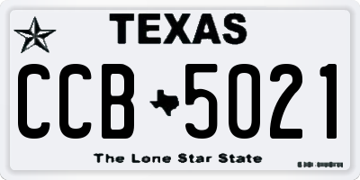 TX license plate CCB5021