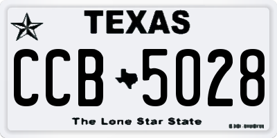 TX license plate CCB5028