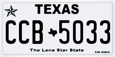 TX license plate CCB5033
