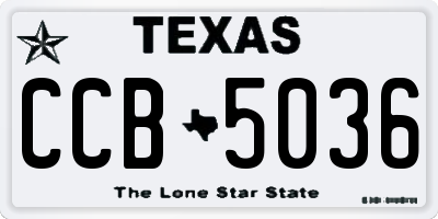 TX license plate CCB5036