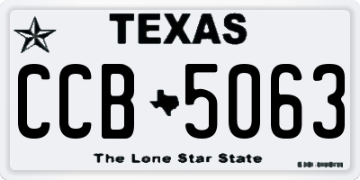 TX license plate CCB5063
