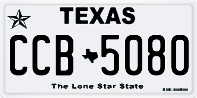 TX license plate CCB5080