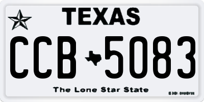 TX license plate CCB5083