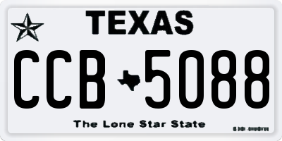 TX license plate CCB5088