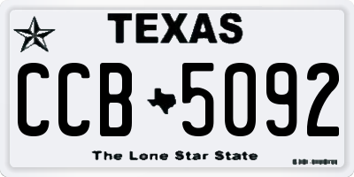 TX license plate CCB5092