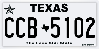 TX license plate CCB5102