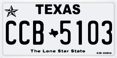 TX license plate CCB5103