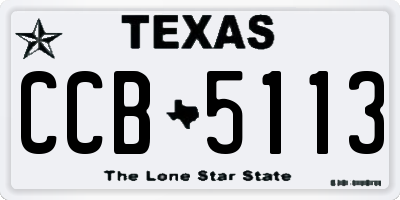 TX license plate CCB5113