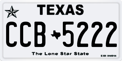 TX license plate CCB5222