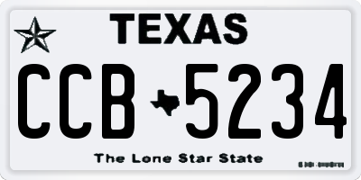 TX license plate CCB5234