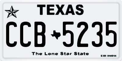 TX license plate CCB5235