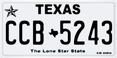 TX license plate CCB5243