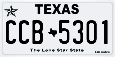 TX license plate CCB5301