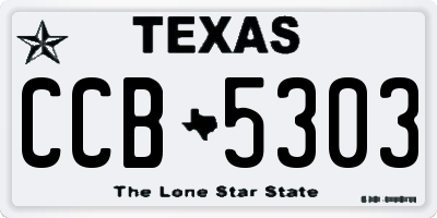 TX license plate CCB5303