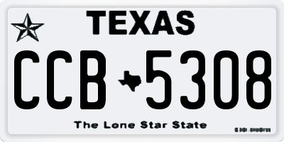 TX license plate CCB5308