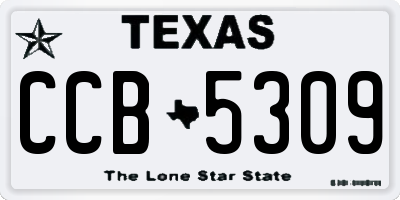 TX license plate CCB5309